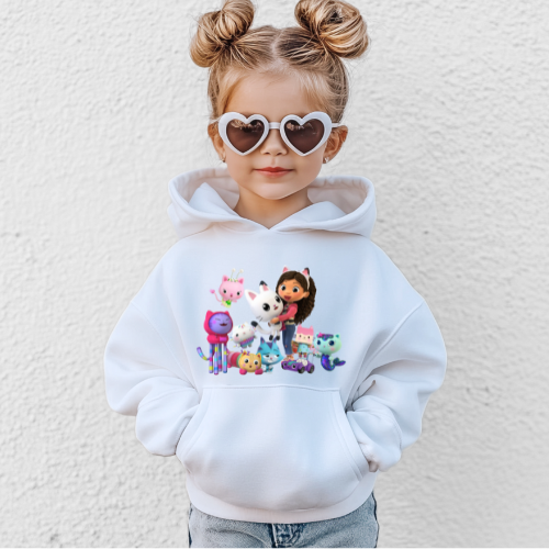 Cute Toddler Pullover Fleece Hoodie with Colorful Animal Friends, Kids Hoodie, Toddler Clothes, Cartoon Hooded Sweatshirt, Gift for Kids